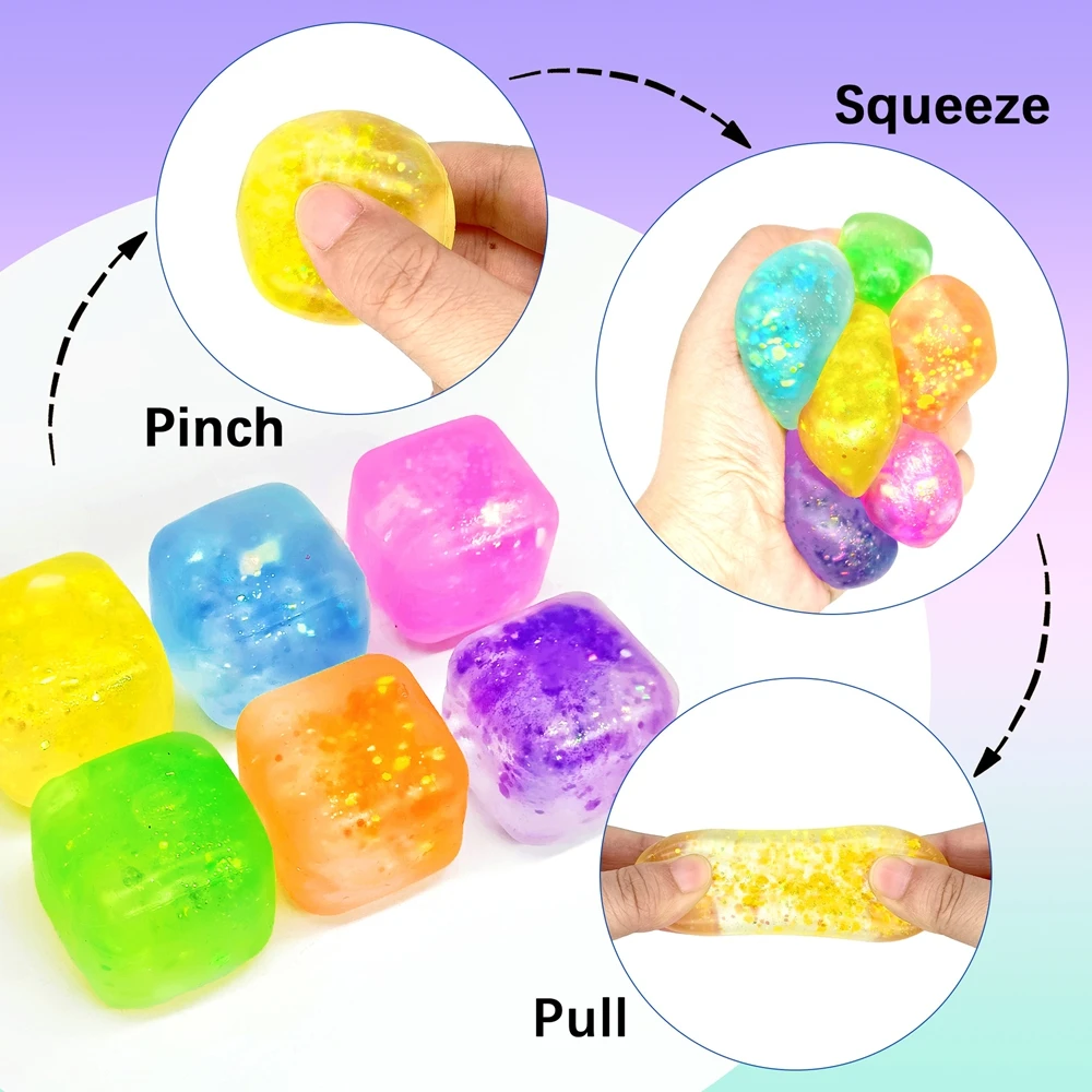 Fidget Cube Original - 1～15個入り スクイッシー マルトース スノー アイスキューブ ストレスボール