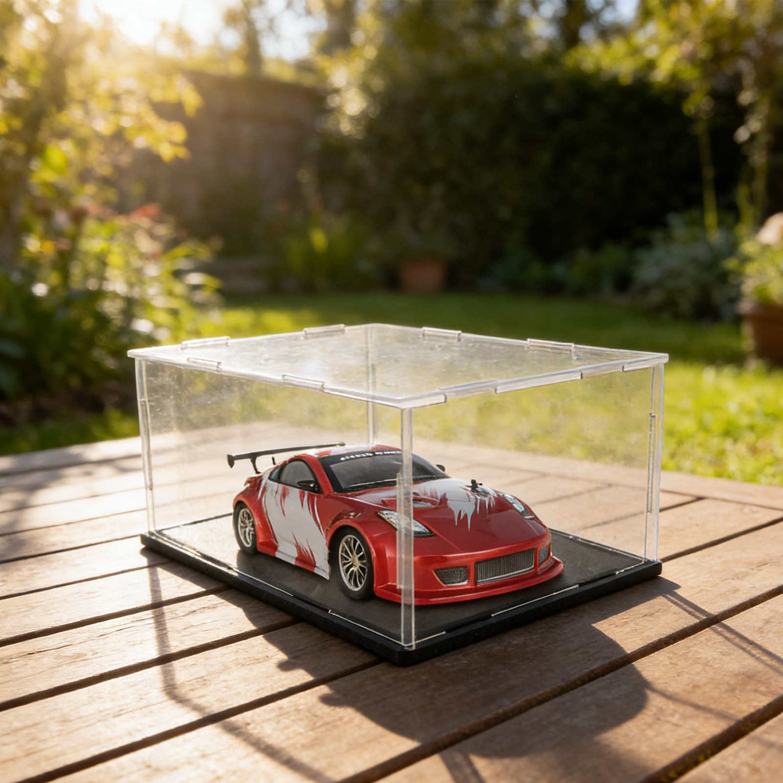 アクリル製、透明、防塵仕様のカーモデル展示ケース。小型ショー - Display Case Acrylic のレビューと価格