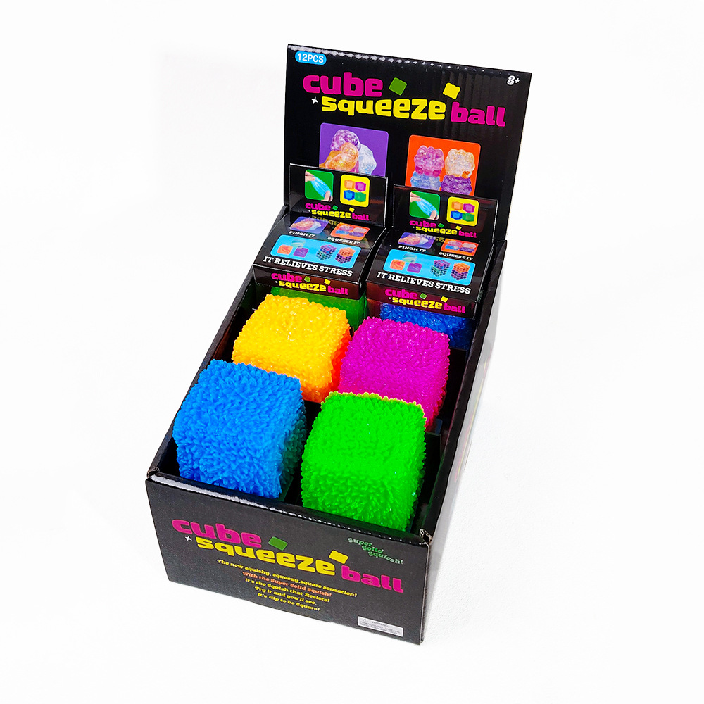 12個入りTPR製小麦粉入りキューブスクイーズボール パステ - Fidget Cube Original のレビューと価格